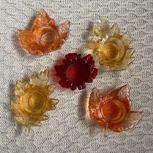 Glass Leaf Tea light Holders🍁